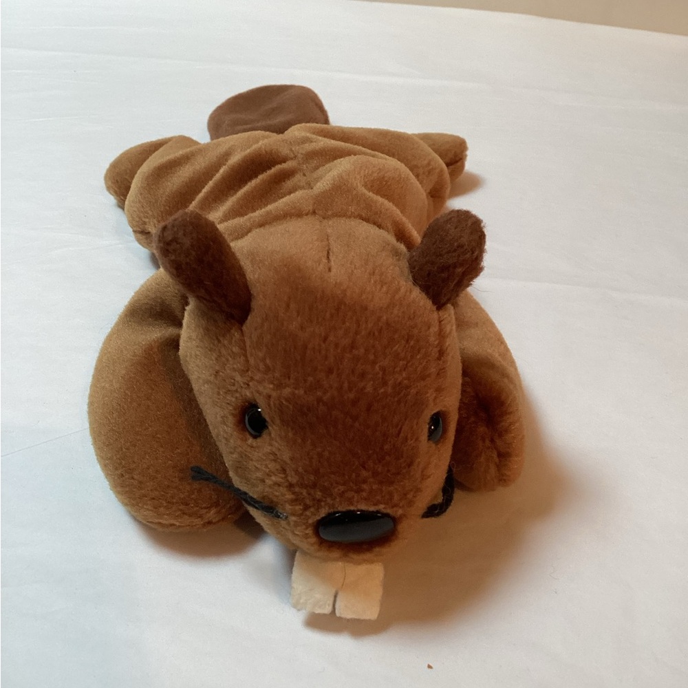 Ty Beanie Baby, Bucky the Beaver, Brown Beaver Toy, 1995